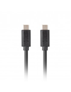 Cable usb tipo c lanberg 3.1 - macho - macho - 10gb - s - pd 100w - 1m - negro