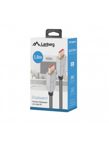 Cable displayport 8k lanberg 1.8m - macho - macho Cable displayport 8k lanberg 1.8m - macho - macho