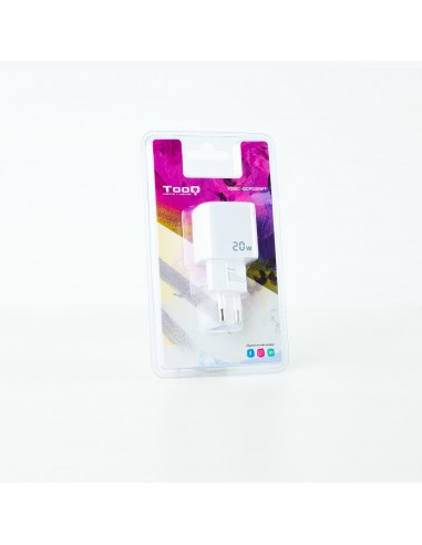 Cargador de pared tooq doble usb - c + usb a blanco 20w