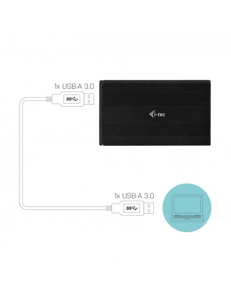 Caja para disco duro 2.5 pulgadas i - tec sata i - ii - iii hdd y ssd con interfaz usb 3.0 Caja para disco duro 2.5 pulgadas i - tec sata i - ii - iii hdd y ssd con interfaz usb 3.0