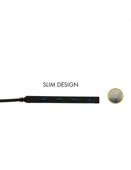 Hub i - tec usb - c delgado con 4 puertos usb 3.0 con cable integrado 20cm Hub i - tec usb - c delgado con 4 puertos usb 3.0 con cable integrado 20cm