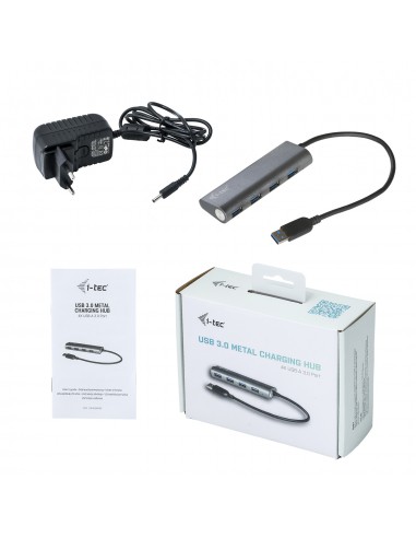 Hub i - tec usb 3.0 con 4 puertos usb 3.0 metalico con adaptador de alimentacion