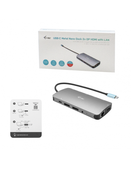 Nano docking station i - tec usb - c 3x fhd con hdmi - 2x displayport + lan power delivery 100w Nano docking station i - tec usb - c 3x fhd con hdmi - 2x displayport + lan power delivery 100w