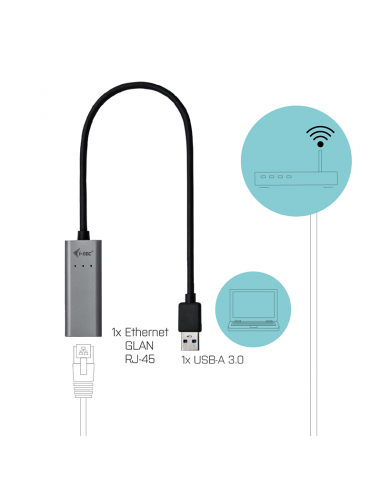 Adaptador tarjeta de red i - tec usb 3.0 a gigabit ethernet 10 - 100 - 1000 mbps