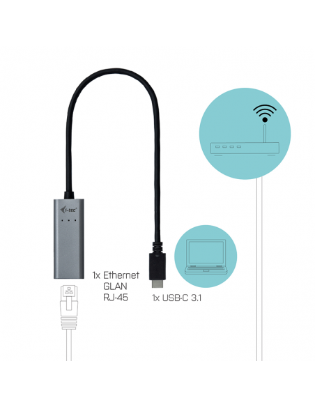 Adaptador tarjeta de red i - tec usb - c a gigabit ethernet 10 - 100 - 1000
