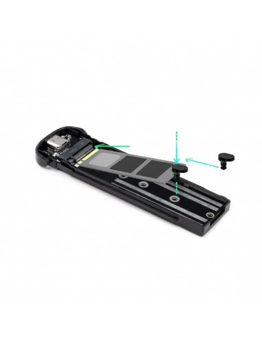 Carcasa disco duro tooq tqe - 2202s para ssd m.2 usb tipo c plata