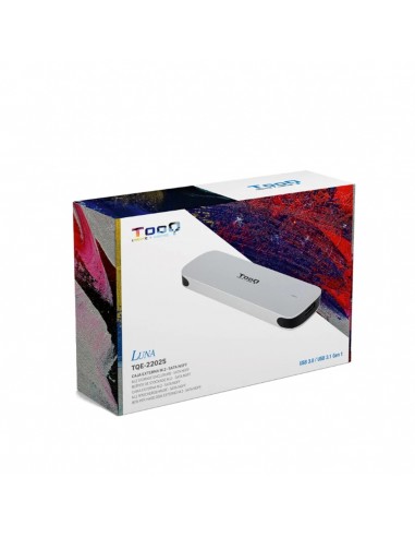 Carcasa disco duro tooq tqe - 2202s para ssd m.2 usb tipo c plata