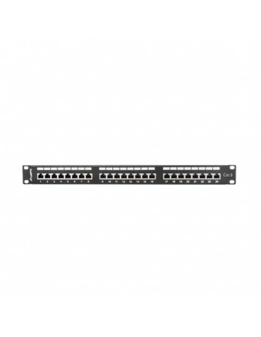Patch panel lanberg 24 puertos 1u cat.6 sftp 19 pulgadas rack negro
