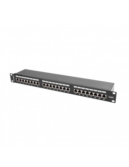 Patch panel lanberg 24 puertos 1u cat.6 sftp 19 pulgadas rack negro Patch panel lanberg 24 puertos 1u cat.6 sftp 19 pulgadas rack negro