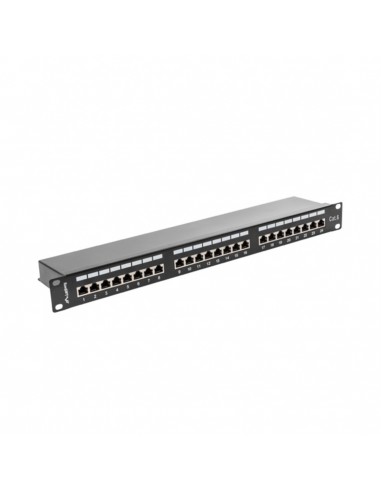 Patch panel lanberg 24 puertos 1u cat.6 sftp 19 pulgadas rack negro