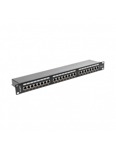 Patch panel lanberg 24 puertos 1u cat.6 sftp 19 pulgadas rack negro Patch panel lanberg 24 puertos 1u cat.6 sftp 19 pulgadas rack negro