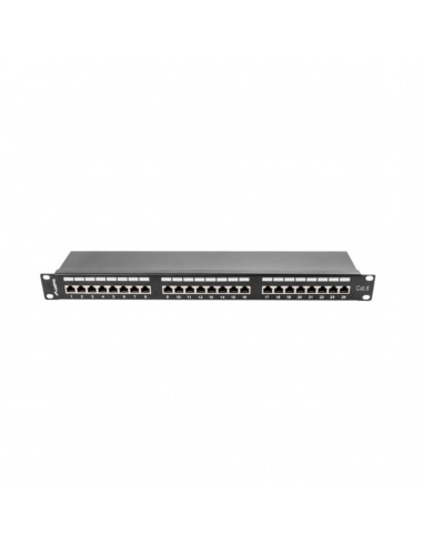Patch panel lanberg 24 puertos 1u cat.6 sftp 19 pulgadas rack negro