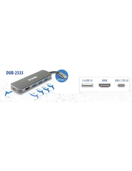 Docking station d - link dub - 2333 usb tipo c 5 en 1