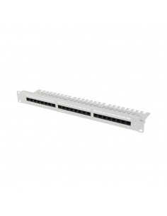 Patch panel lanberg 24 puertos 1u 19 pulgadas cat.6 utp con organizador cables gris