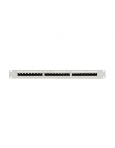 Patch panel lanberg 24 puertos 1u 19 pulgadas cat.6 utp con organizador cables gris
