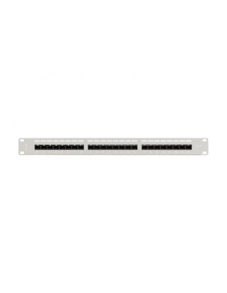Patch panel lanberg 24 puertos 1u 19 pulgadas cat.6 utp con organizador cables gris