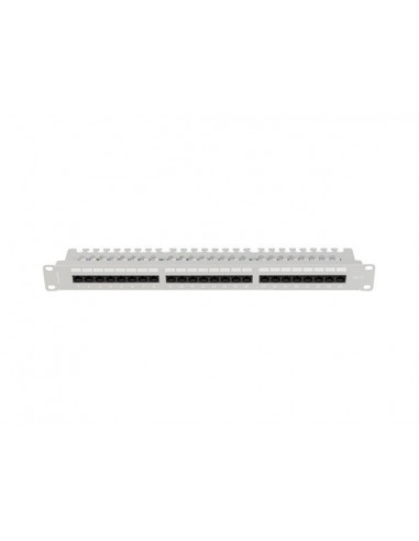 Patch panel lanberg 24 puertos 1u 19 pulgadas cat.6 utp con organizador cables gris