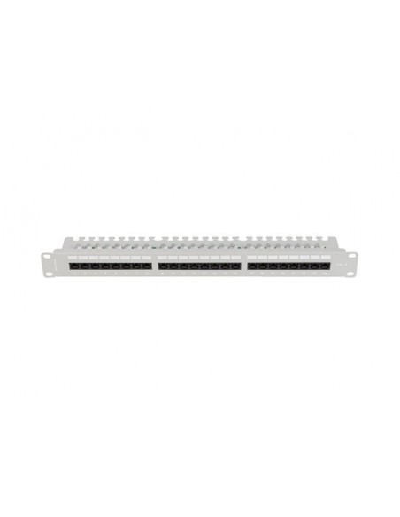 Patch panel lanberg 24 puertos 1u 19 pulgadas cat.6 utp con organizador cables gris