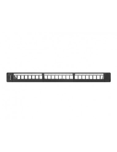 Patch panel lanberg 24 puertos 1u rack 19 pulgadas organizador modulos keystone negro