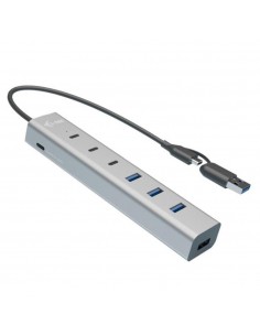Hub carga i - tech usb tipo a - usb tipo c 7 en 1
