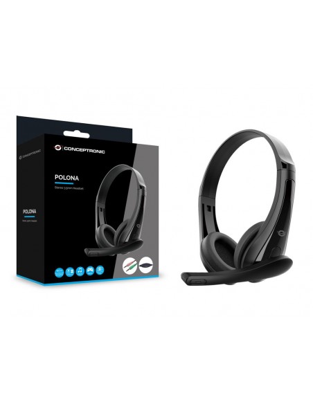 Auriculares conceptronic polona06b3t jack 3.5mm 1.8m negro Auriculares conceptronic polona06b3t jack 3.5mm 1.8m negro