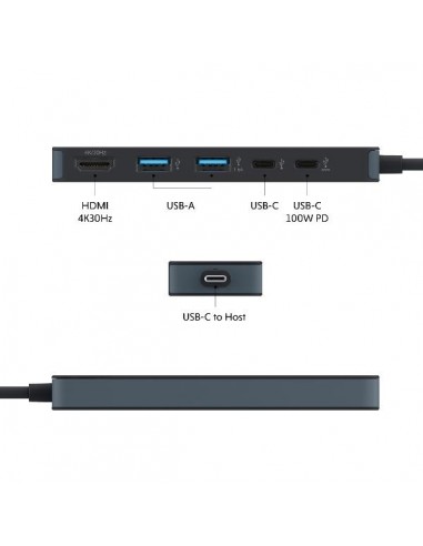 Hub targus usb tipo c 5 en 1