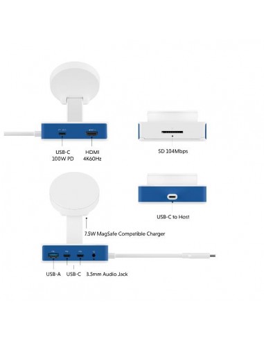 Hub targus usb tipo c 7 en 1 + cargador magsafe