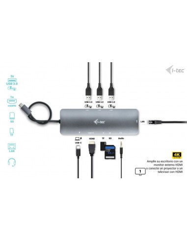 Docking station i - tec usb tipo c 9 en 1 + cargador 100w