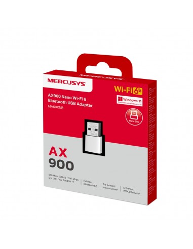 Adaptador wifi6 - bluetooth usb tipo a mercusys ma60xnb ax900