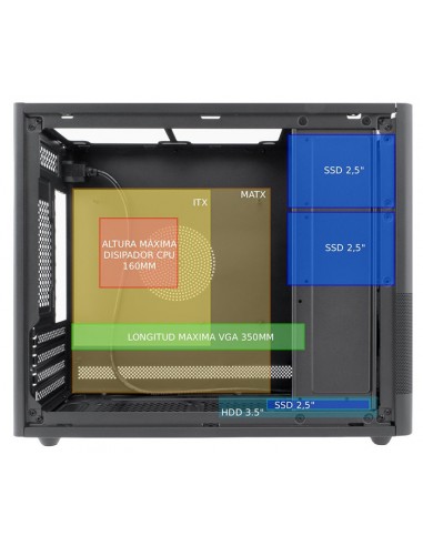 Caja ordenador coolbox mp2 frontal rejilla matx negro usb 3.2