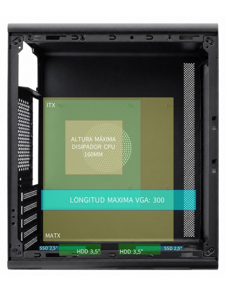 Caja ordenador coolbox m100 matx frontal rejilla negro usb 3.2