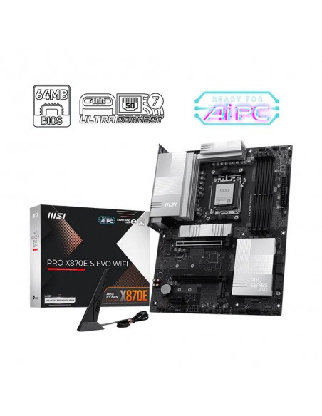 Placa base msi pro x870e - s evo wifi am5 atx - 4x ddr5