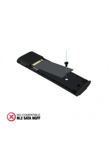 Carcasa disco duro tooq tqe - 2231b para ssd m.2 usb tipo c negra