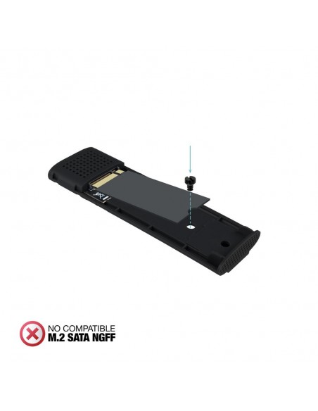 Carcasa disco duro tooq tqe - 2231b para ssd m.2 usb tipo c negra