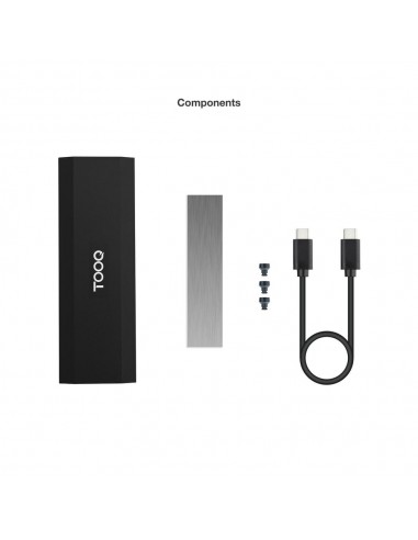 Carcasa disco duro tooq tqe - 2231b para ssd m.2 usb tipo c negra