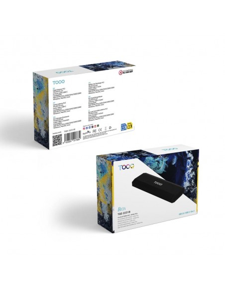 Carcasa disco duro tooq tqe - 2231b para ssd m.2 usb tipo c negra