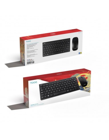 Teclado + raton tooq tqkmw - 3101 - b rf inalambrico negro compacto