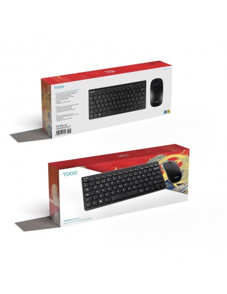 Teclado + raton tooq tqkmw - 3101 - b rf inalambrico negro compacto