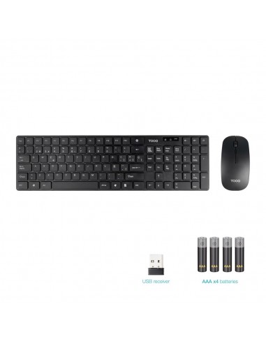 Teclado + raton tooq tqkmw - 3102 - b rf inalambrico negro