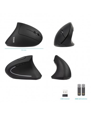 Raton vertical inalambrico tooq tqmwg - 1104 - b negro