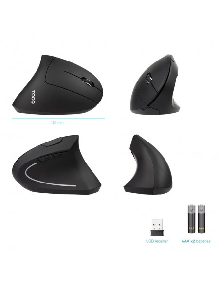 Raton vertical inalambrico tooq tqmwg - 1104 - b negro
