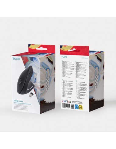 Raton vertical inalambrico tooq tqmwg - 1104 - b negro