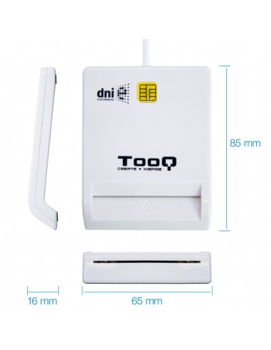 Lector de tarjetas dni tooq tqr - 210w usb 2.0 blanco