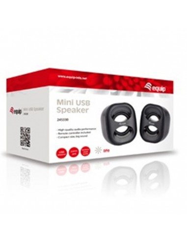 Altavoces 2.0 equip life mini 6w rms color negro jack 3.5 pulgadas alimetancion usb