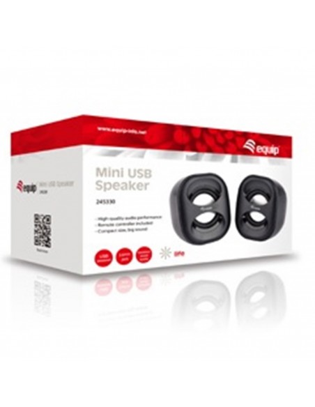 Altavoces 2.0 equip life mini 6w rms color negro jack 3.5 pulgadas alimetancion usb
