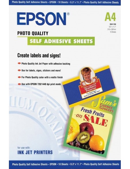 Papel epson autoadhesivo especial hq a4 - 10 hojas