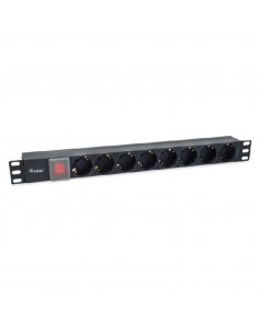 Regleta equip rack 19 pulgadas 1u 8 tomas con interruptor cable iec 14 especial sai