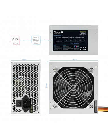 Fuente alimentacion tooq tqep - 500sse - o atx 500w