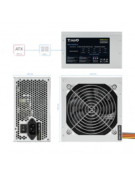 Fuente alimentacion tooq tqep - 500sse - o atx 500w Fuente alimentacion tooq tqep - 500sse - o atx 500w