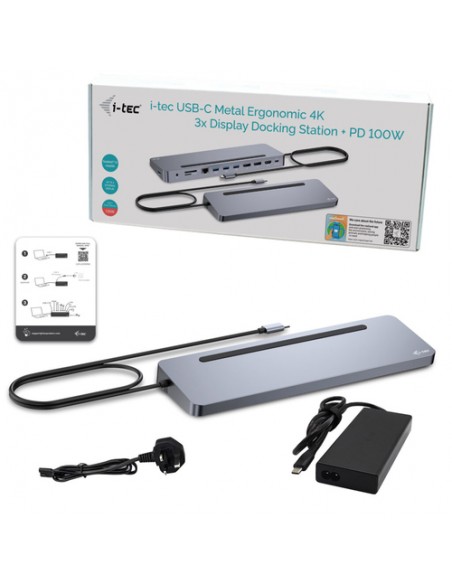 Dock i - tec usb - c ergo 3x lcd metal ergonomico 4k dock pd 100 w Dock i - tec usb - c ergo 3x lcd metal ergonomico 4k dock pd 100 w